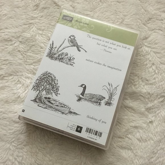 Stampin’ Up! MOON LAKE Red Rubber Cling Stamp Set of 6 Stamps - Picture 1 of 5